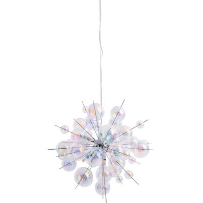 NÄVE Pendelleuchte "Explosion", bunt (irisierend), 10, Ø 65cm H: 65cm, 1 Stk., Leuchten, irisierende, transparente Glaskugeln, für 10 x G9 Sockel, Ø 65 cm, Pendelleuchte