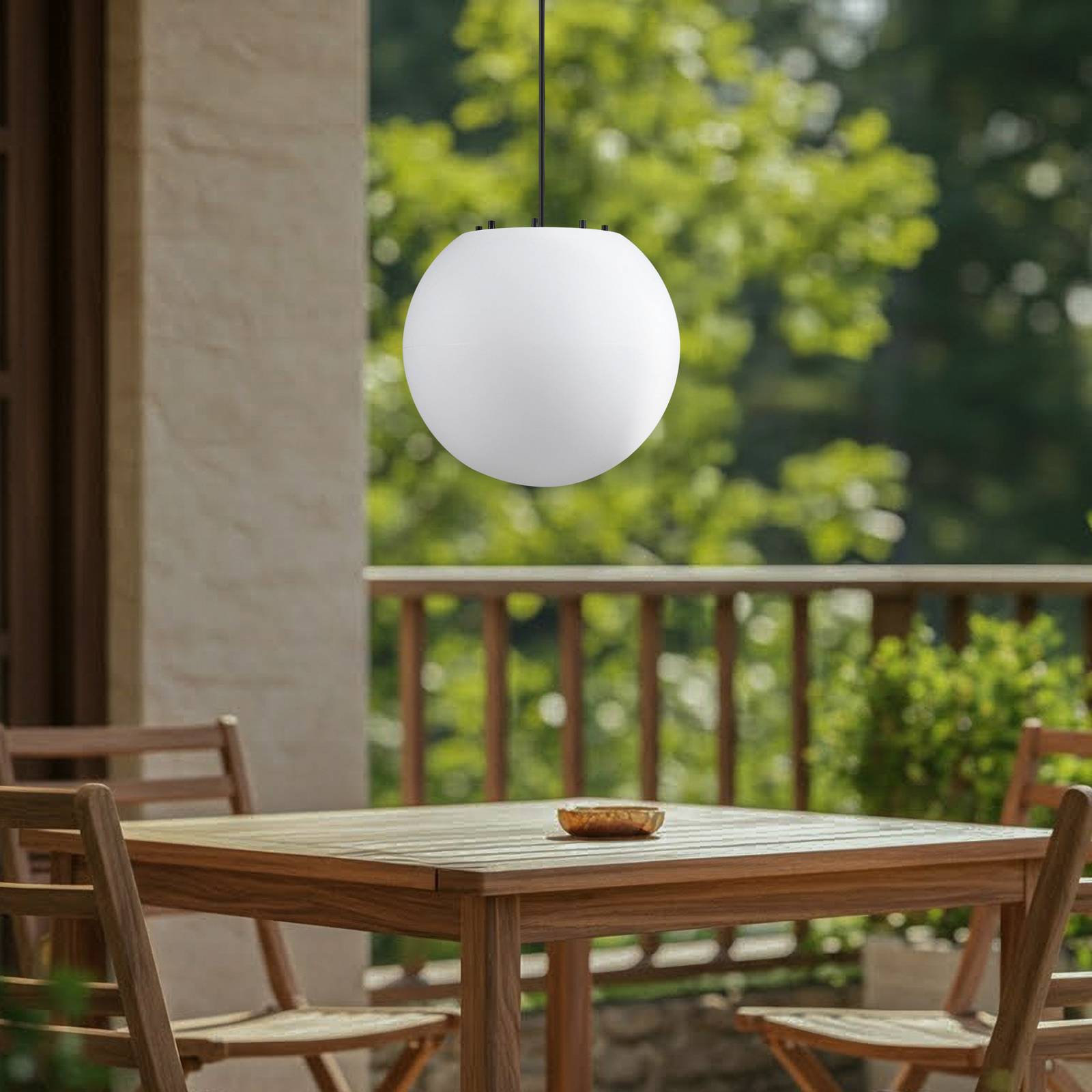 Lindby Alea outdoor hanging light, white, plastic, Ã˜ 38 cm Lindby, dimmable, White / opal, Plastic, Modern, Ceiling Light Outdoor