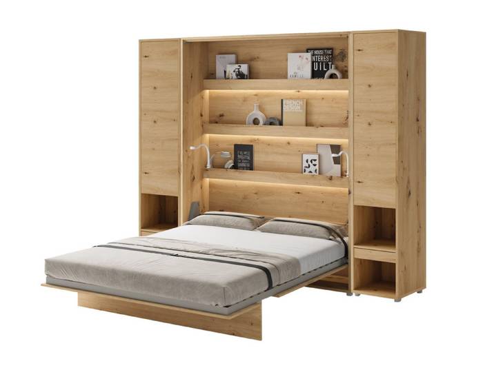 Friderik-EU Schrankbett Lenart Bed Concept BC-12 Matratze & LED + 2x Vertikalschrank BC-07