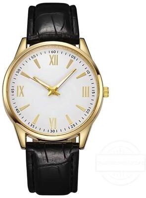ModernMart Ultra Thin Minimalist Leather Watch For Men Classic Quartz Dress Watch black And White