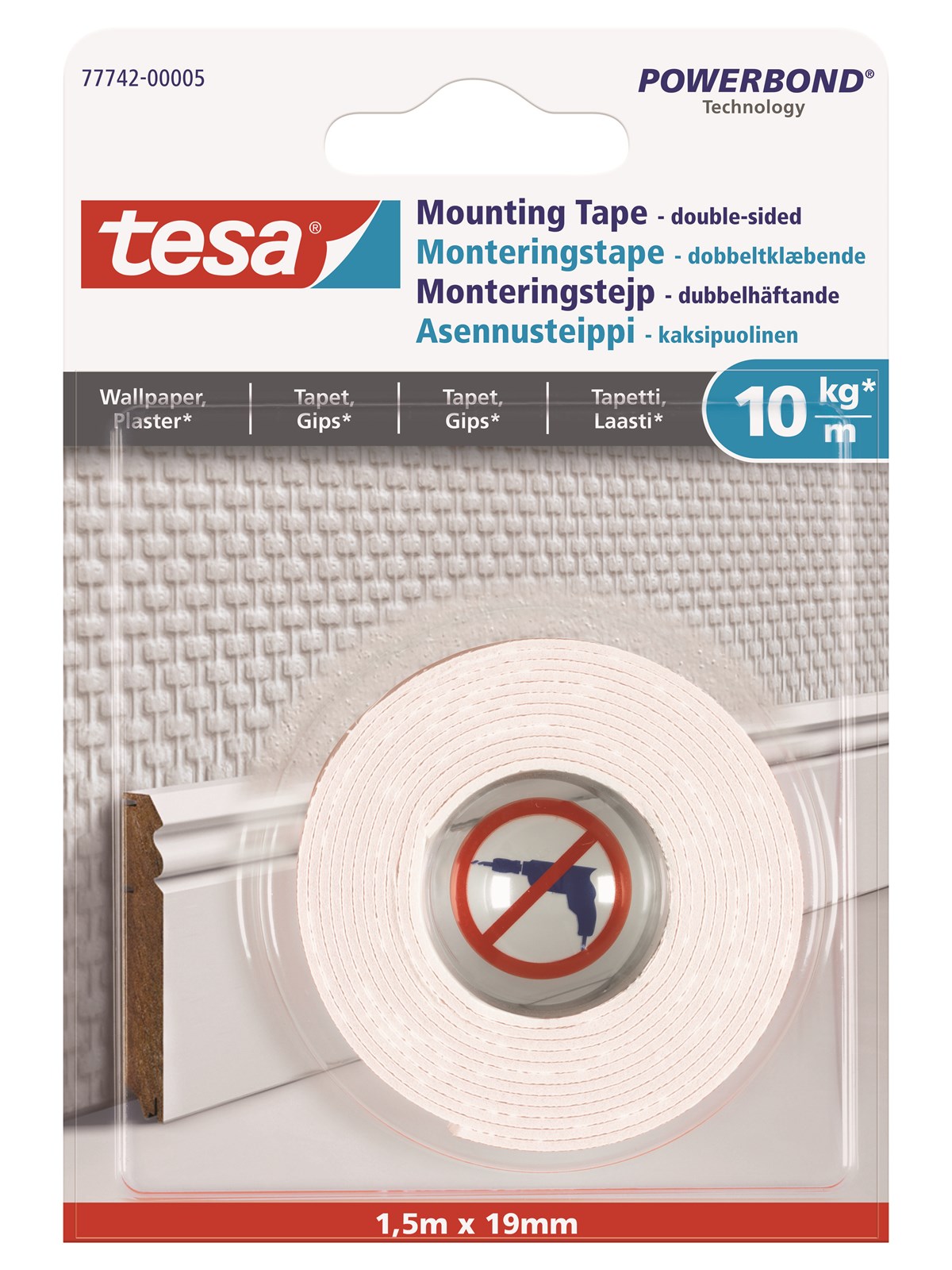 tesa Powerbond Mounting Tape Wallpaper 1.5m x 19mm