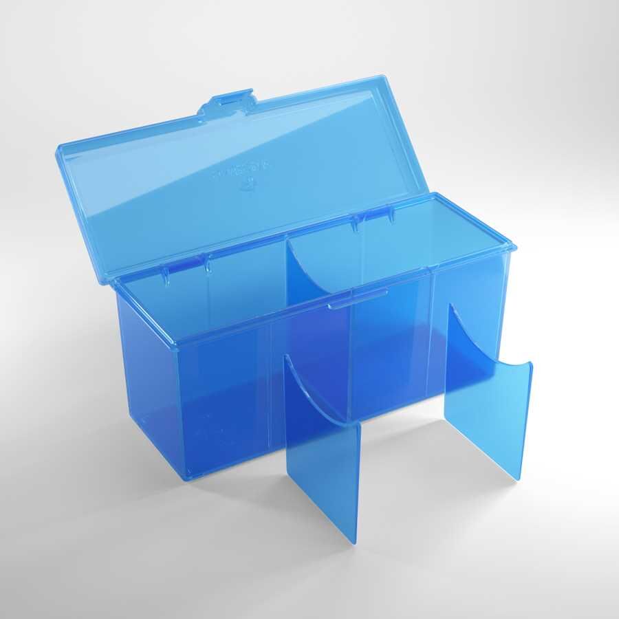 Gamegenic Fourtress 320+ Blue - Card Deck Storage Box for Up to 320 Double-Sleeved Cards, Secure Locking Mechanism, Blue Finish, Card Game Accessories
