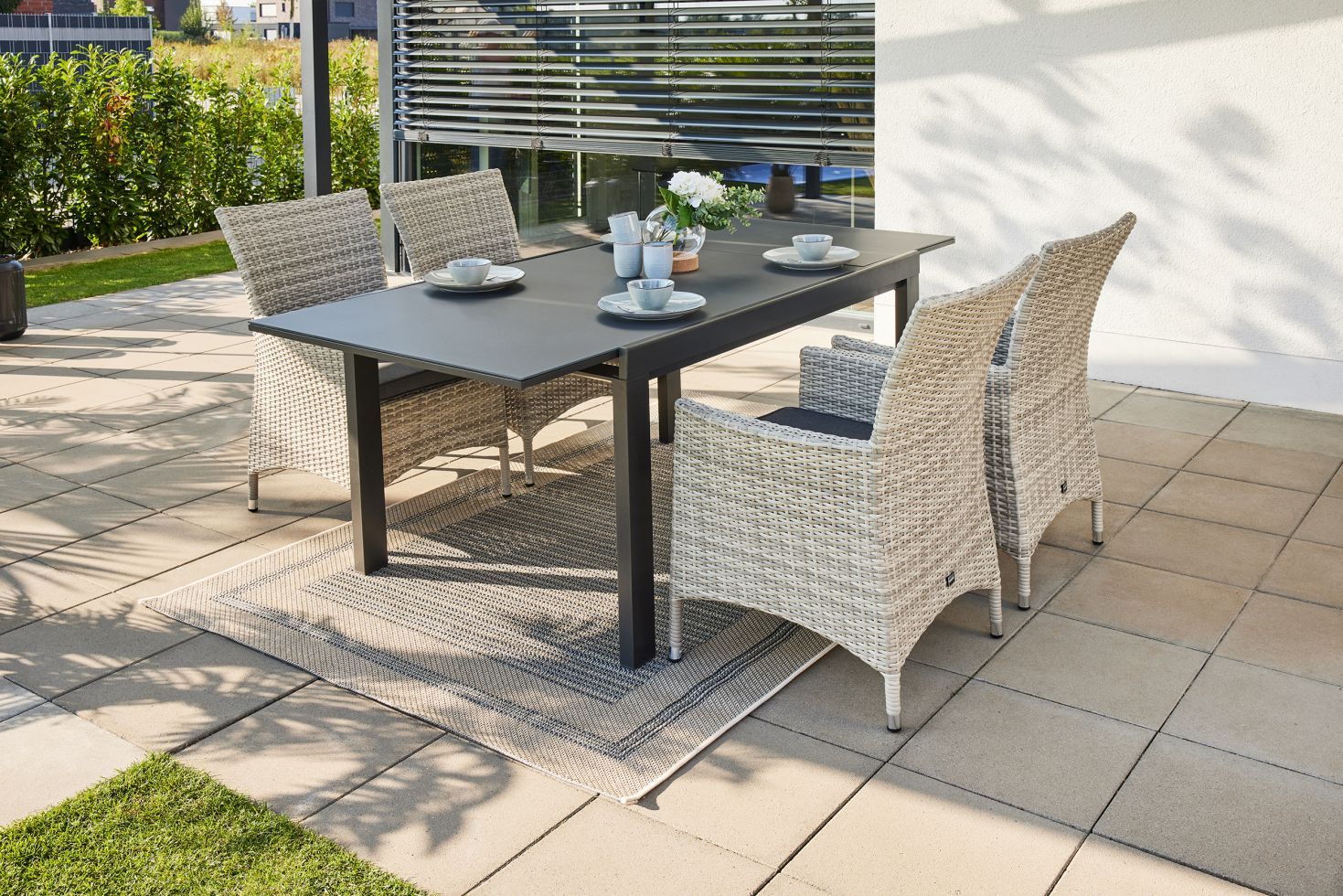 Primaster Diningsessel Nardo XL aus Kunststoffgeflecht, greyline