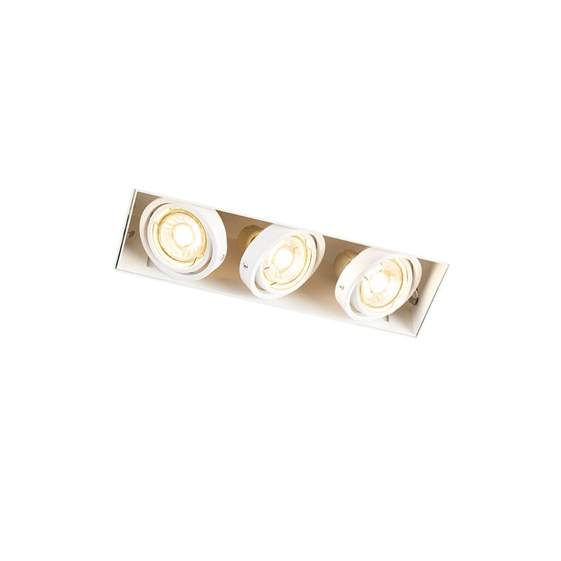 Qazqa Inbouwspot Wit - Dimbare en verstelbare metalen inbouwspot met GU10 fitting
