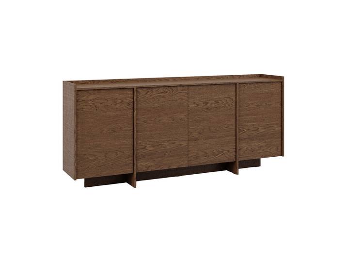 Buffet 4 Portes Japandi Bois Foncé