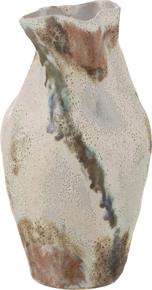 J-Line vaas Maan Vervormd keramiek mix Hoogte: 26,5 cm
