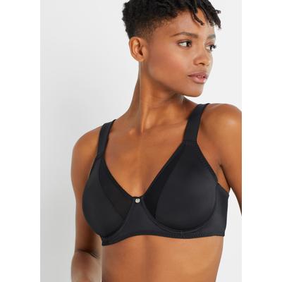 Minimizer-BH BONPRIX, Damen, Gr. 90, Cup D, schwarz, Obermaterial: 80% Polyamid, 20% Elasthan. Futter: 80% Polyamid, 20% Elasthan. Netzfutter: 92% Polyamid, 8% Elasthan, BHs Minimizer-BH, nahtloser BH im zarten Meshlook