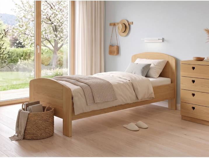 Kinder- und Jugendbett „Kerstin“ Eiche Hell 120 x 200 cm Massivholz Eiche Hell