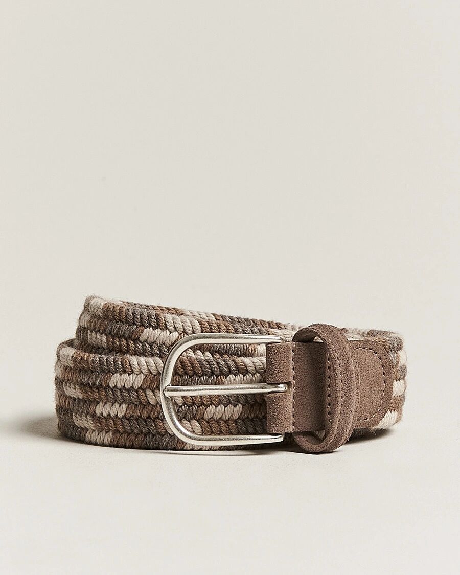 Anderson's Braided Wool Belt Multi Natural