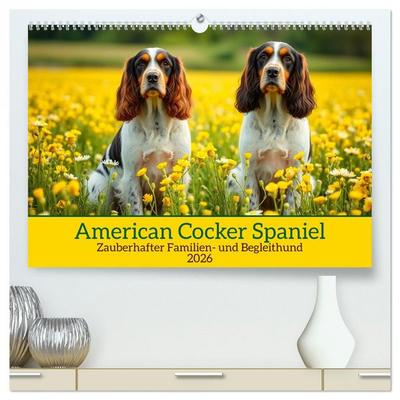 American Cocker Spaniel (hochwertiger Premium Wandkalender 2026 DIN A2 quer), Kunstdruck in Hochglanz