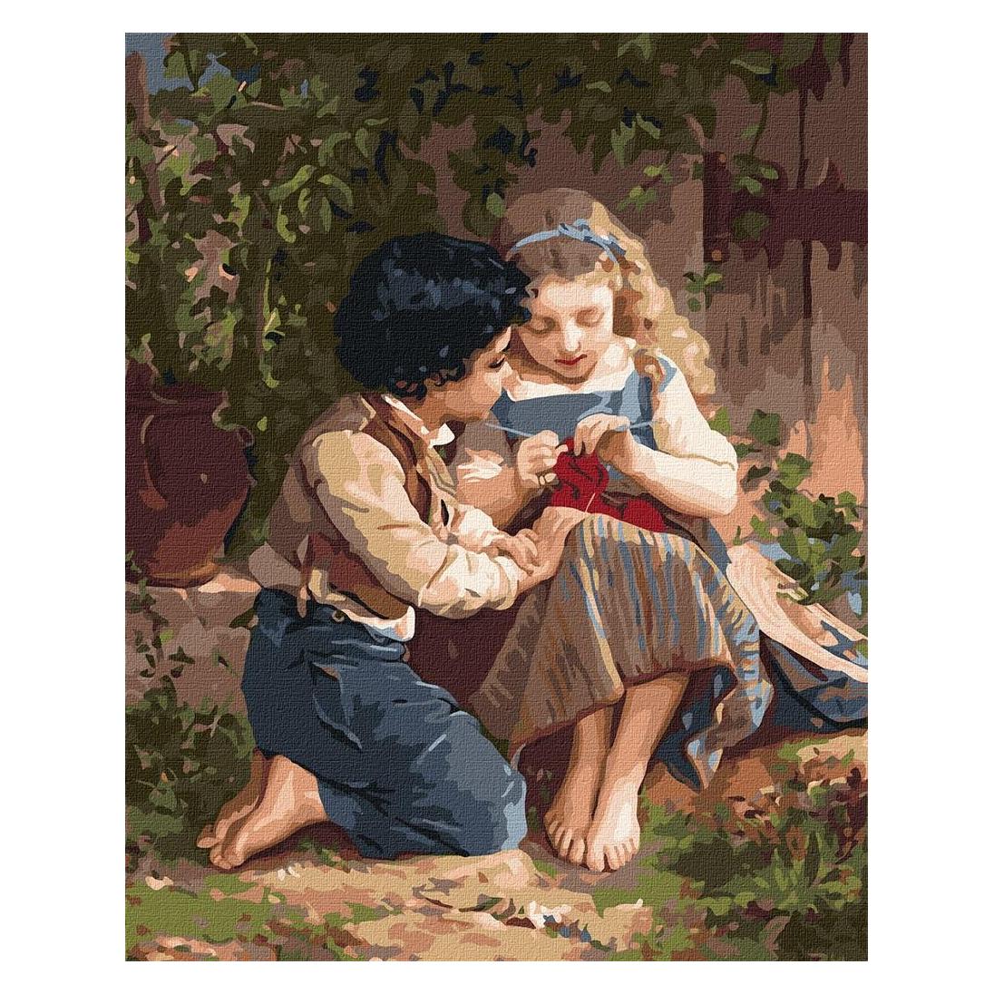 Ideyka Malen nach Zahlen - Gemeinsam im Garten 40 x 50 cm (KHO8357)
