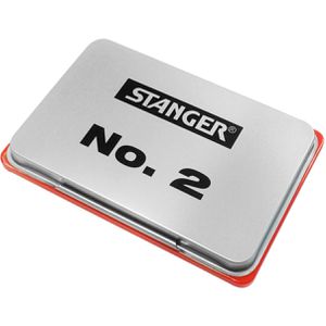 Stanger Stempelkissen No. 2, für Büro, rot, 11 x 7 cm, Metallgehäuse