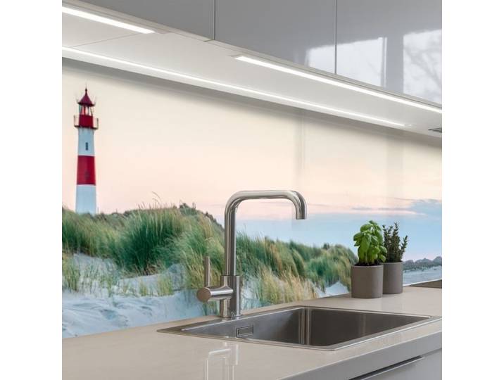 Crédence Décorative de Cuisine - Décoration Murale - Motif Phare - Nature - Plage 350x60 cm - KitchenYeah