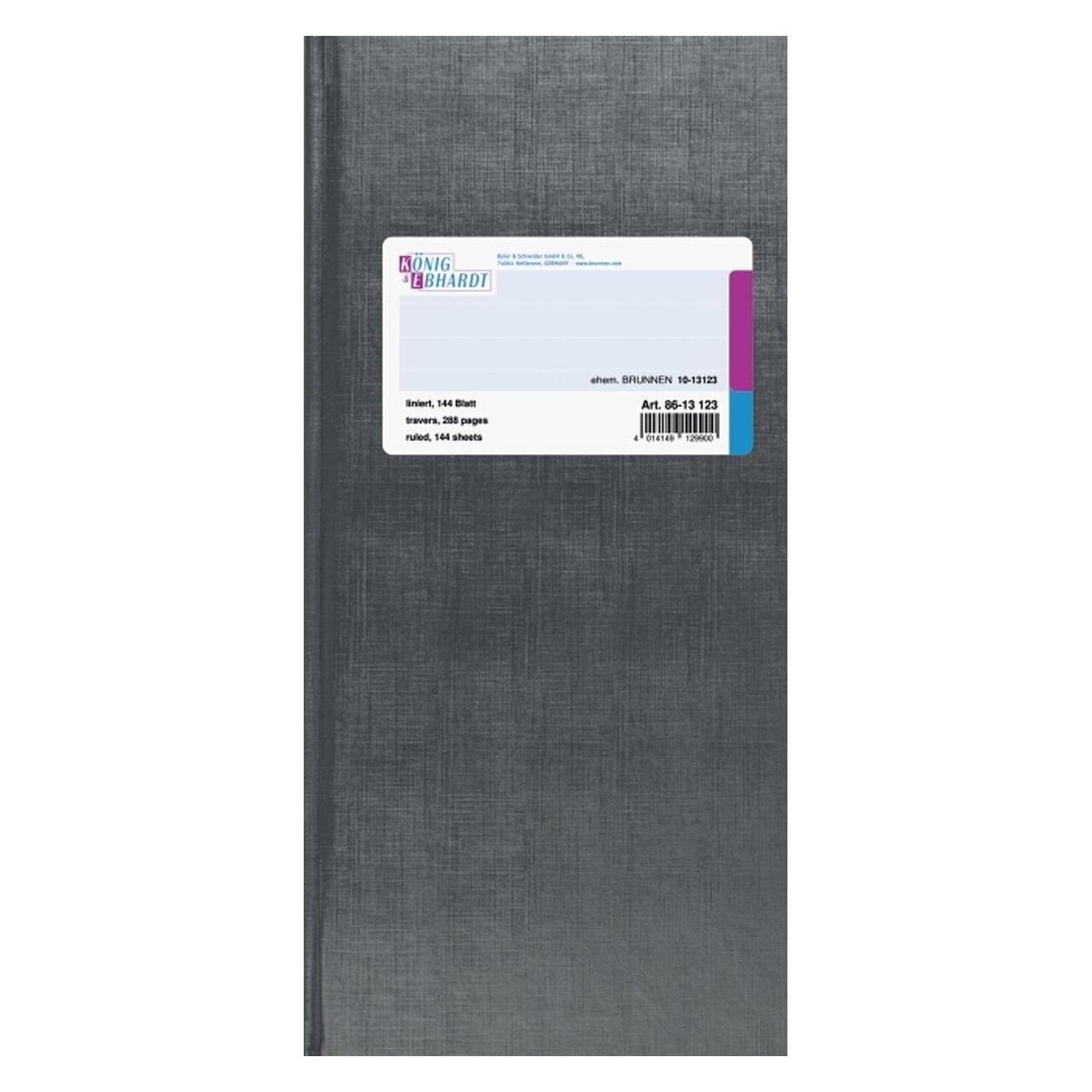König & Ebhardt Geschäftsbuch 13,7x29,7cm liniert 144 Blatt Deckenband (144x) (8613123)