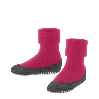 Haussocken FALKE "Cosyshoe Teens", Mädchen, Gr. 21-22, pink (fuchsia), Obermaterial: 90% Schurwolle, 10% Polyamid, mehrfarbig, Socken, für Teens, mit Umschlagbündchen, aus Merinowolle, atmungsaktiv