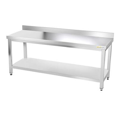 Edelstahl-Arbeitstisch 1800 x 500 mm angelehnt PREMIUM / GOLDINOX