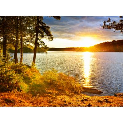 Fototapete PAPERMOON "Algonquin Park Lake", bunt, B:3,5m L:2,6m, Vlies, Tapeten