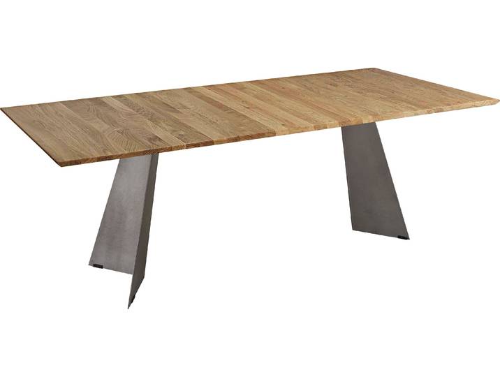 K+W Komfort & Wohnen 5252 Wildeiche natur oder bianco, Untergestell in Metall, 3 Breiten wählbar