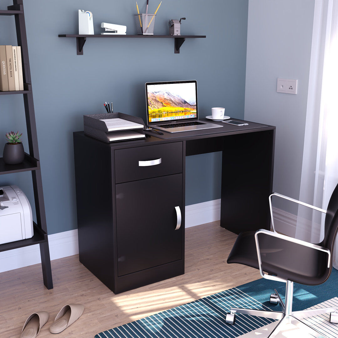 Latitude Run Muskoka Computer Desk Black 72cm H X 100cm W X 44cm D