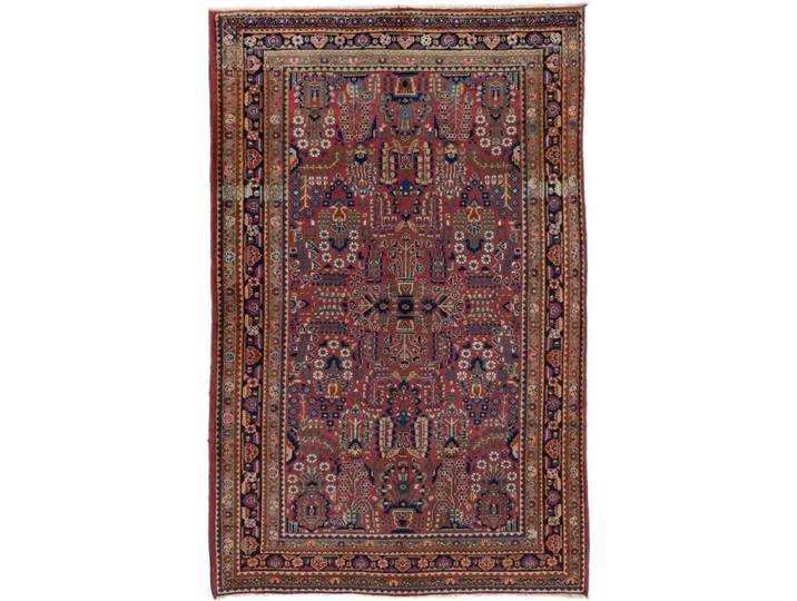 Sarough Alt Teppich 130x199 Handgeknüpft Orientteppich Perserteppich Wolle