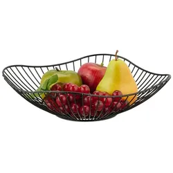 Relaxdays Dekorative Obstschale aus Metall Schwarz