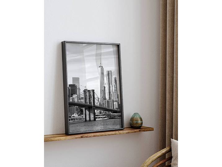 Tableau déco Brooklyn Bridge Cadre : hêtre massif verni Fixation : plexiglas Multicolore 32 x 42cm