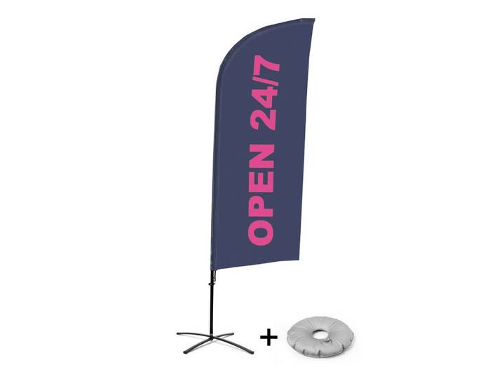 Showdown Displays Standregal Showdown Displays Beachflag - Komplett-Set - 24/7 Geöffnet - Englisch, 1-tlg.