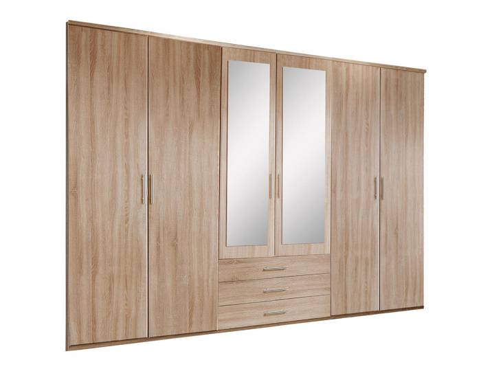 Wimex Kleiderschrank Ben mit jeweils drei Schubkästen, beige, Türen: 6 St., Eiche Sägerau Nachbildung - Eiche Sägerau Nachbildung