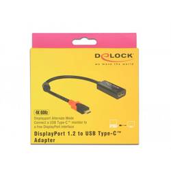 Delock 63928 USB-C® / DisplayPort Adapter [1x USB-C® Stecker - 1x DisplayPort Buchse] Schwarz, Rot 0.20 m