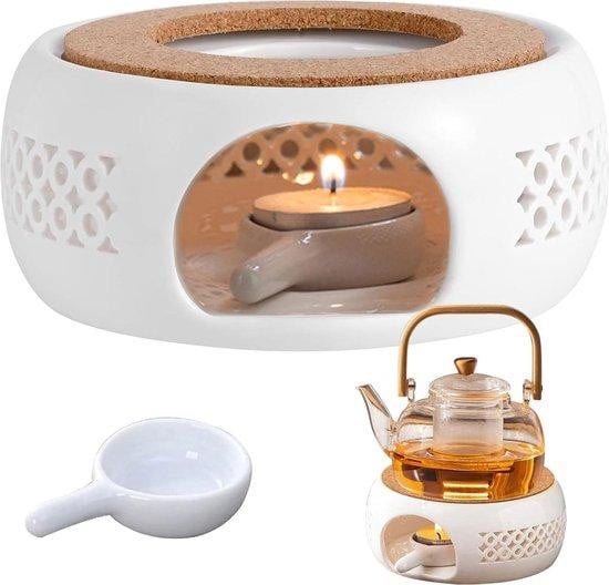 Keramische theewarmer voor thee en koffie, wit