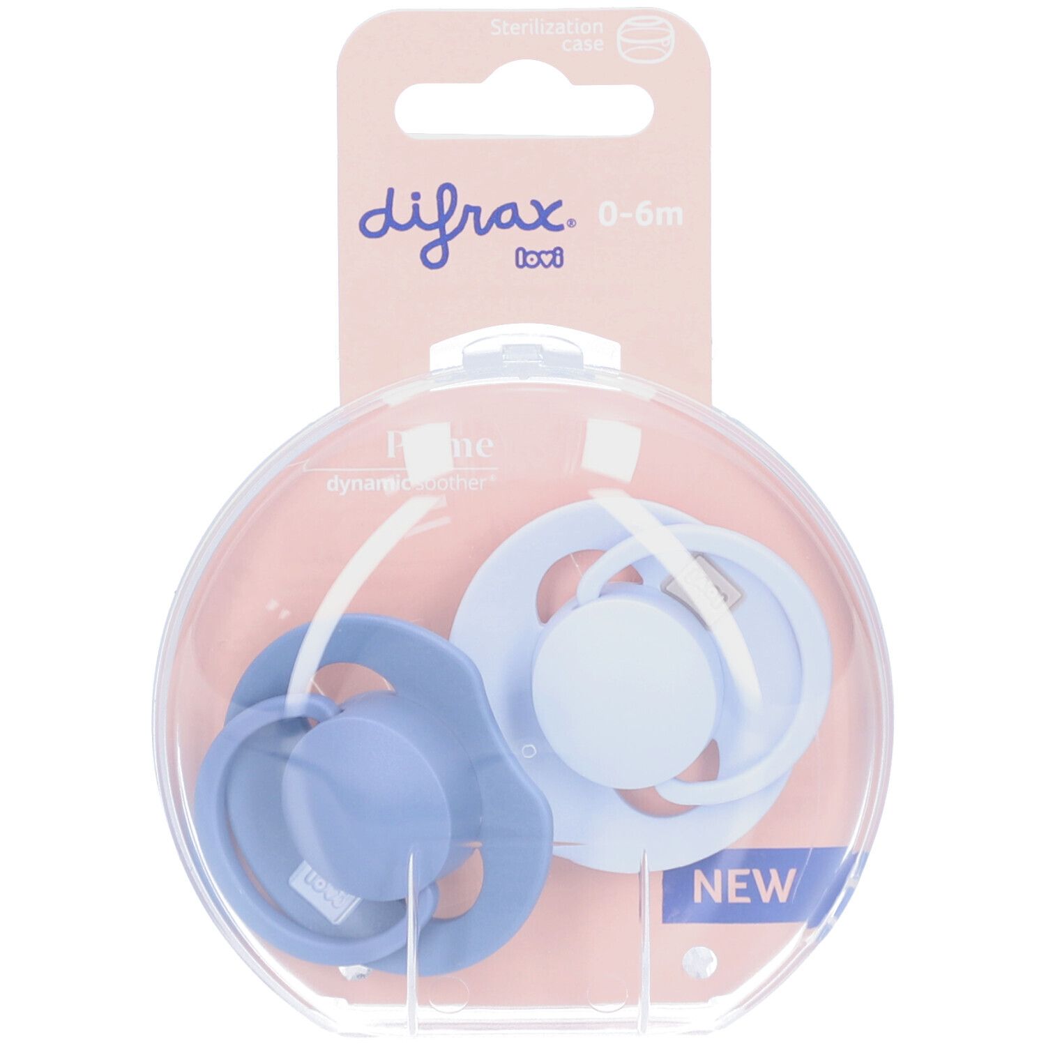 Difrax Dynamic Fopspeen 0-6M Prime Baby Blue/Blue 2 St Schnuller