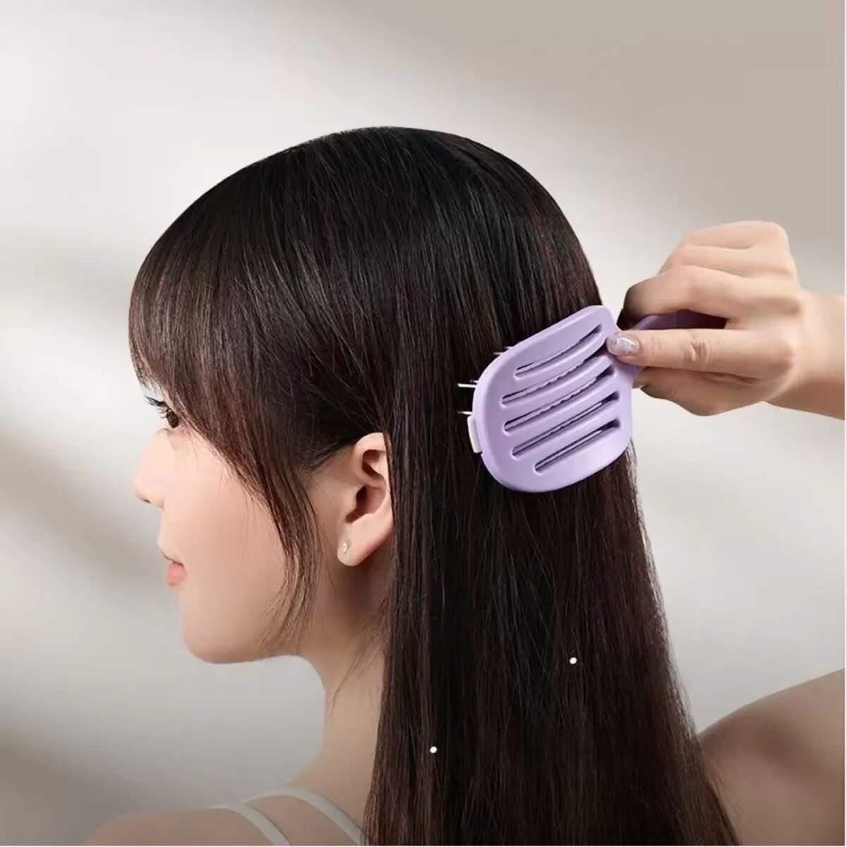 INF Faltbarer, tragbarer Massage-Styling-Haarkamm für hohes, fluffiges Haar Violett