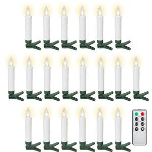 Goobay Christbaumkerzen 77754, mit Fernbedienung, Timer, dimmbar, weiß, 20 Stück