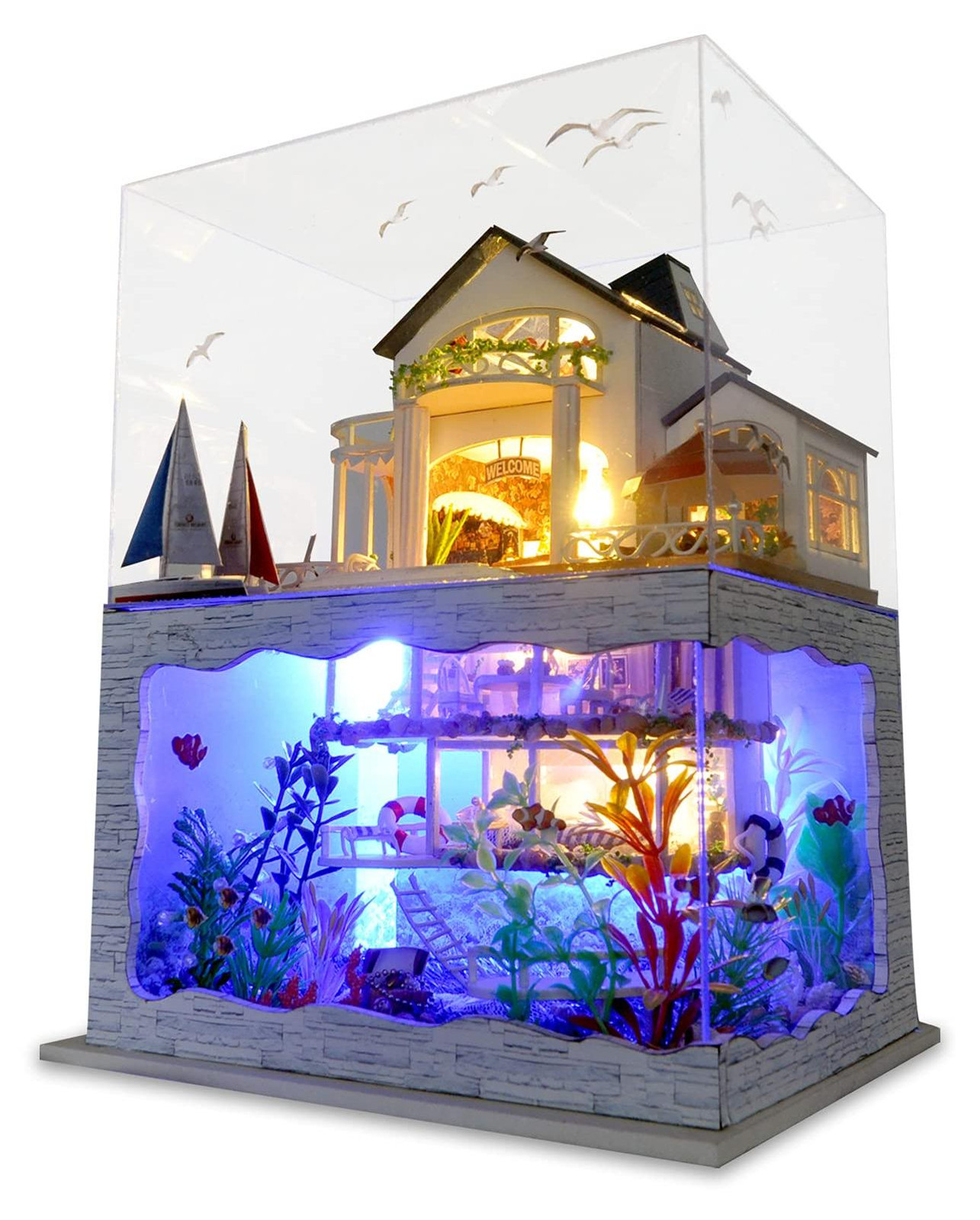 DIY Miniatuur Huis Model Kit voor Volwassenen - Creatieve Ambachtelijke Kit met Meubels