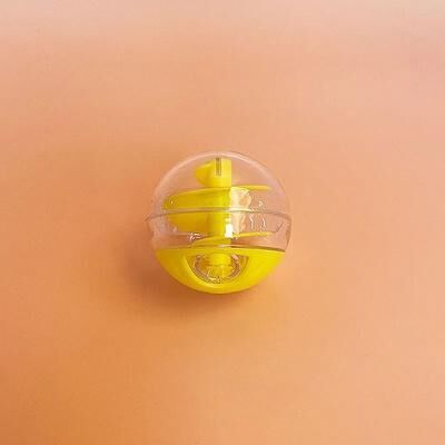 Uplift Picks Interactive Cat Puzzle Feeder Ball For Slow Feeding Play yellow