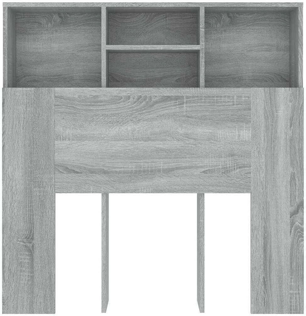 vidaXL Armoire de tête de lit Sonoma gris 100x19x103,5 cm