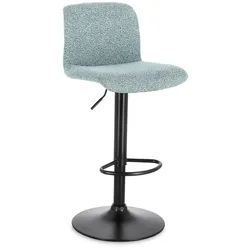 Barhocker Rafael 2er-Set, Stoff und Metall, modern höhenverstellbar, aquamarin-schwarz, gepolstert