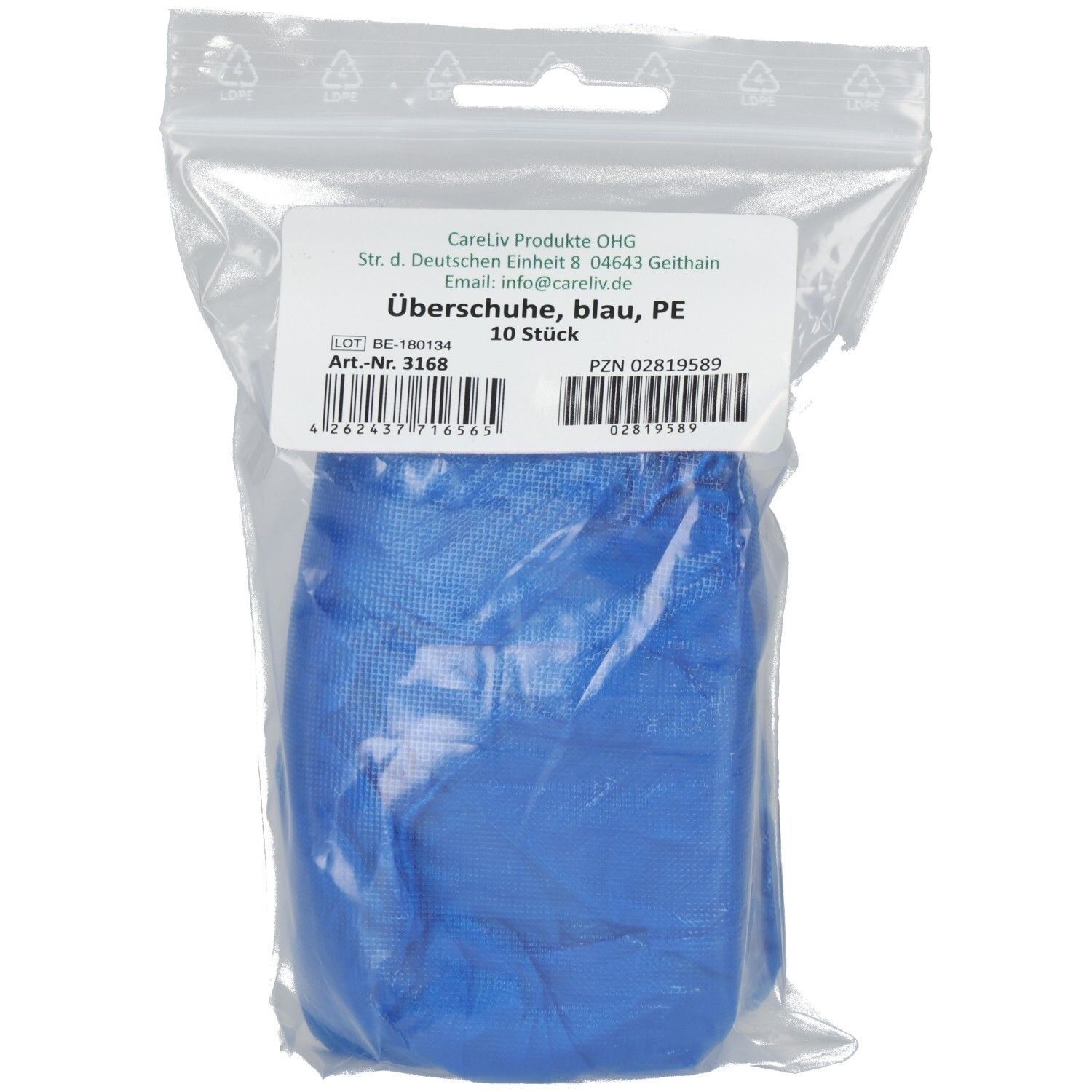 Ueberschuh Einmal KST Blau x10 10x10 St