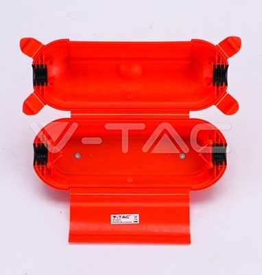 V-Tac Vt-1124-3 Scatola Box Di Sicurezza Pvc Con Guarnizioni Per Prese Elettriche Colore Rosso Ip44 - Sku 8819