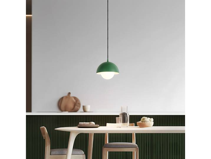Hide Pendelleuchte, Ø 22cm, dunkelgrün, E14, Alu/Glas - NOLA - Wohnzimmer - Skandinavisch - Aluminium - Einflammig