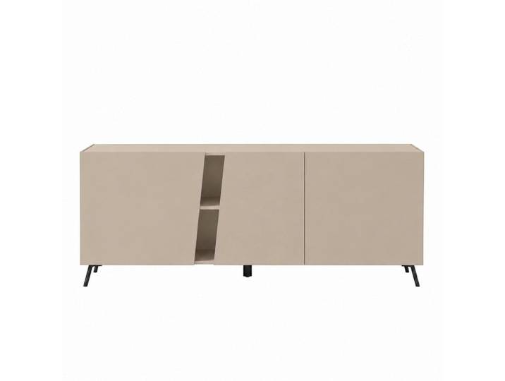 Buffet contemporain taupe à découpe diagonale 180 cm