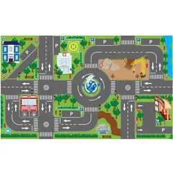 Kids Globe, Teppich, Play Dress Verkehr mit LED-Ampeln (120 x 72 cm)
