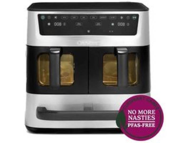 Friteuse sans huile CUISINART - Airfryer AFT13XSSE - Capacité 13 6L - Double cuves + 1 tiroir - Noir / Inox - 2400W