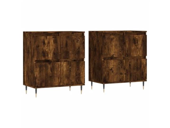 HGFDVCMR Sideboard 2 STK Räuchereiche Holzwerkstoff 120x35x70 cm Stabiler Beistellschrank im Industrie-Design mit viel Stauraum für Wohnzimmer, Flur und Schlafzimmer.