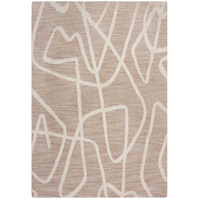 Teppich FLAIR RUGS "Micah", beige, B:120cm H:12mm L:170cm, Kunstfaser, Teppiche, Teppich, Hoch-niedriger Flor in Wolle-Optik