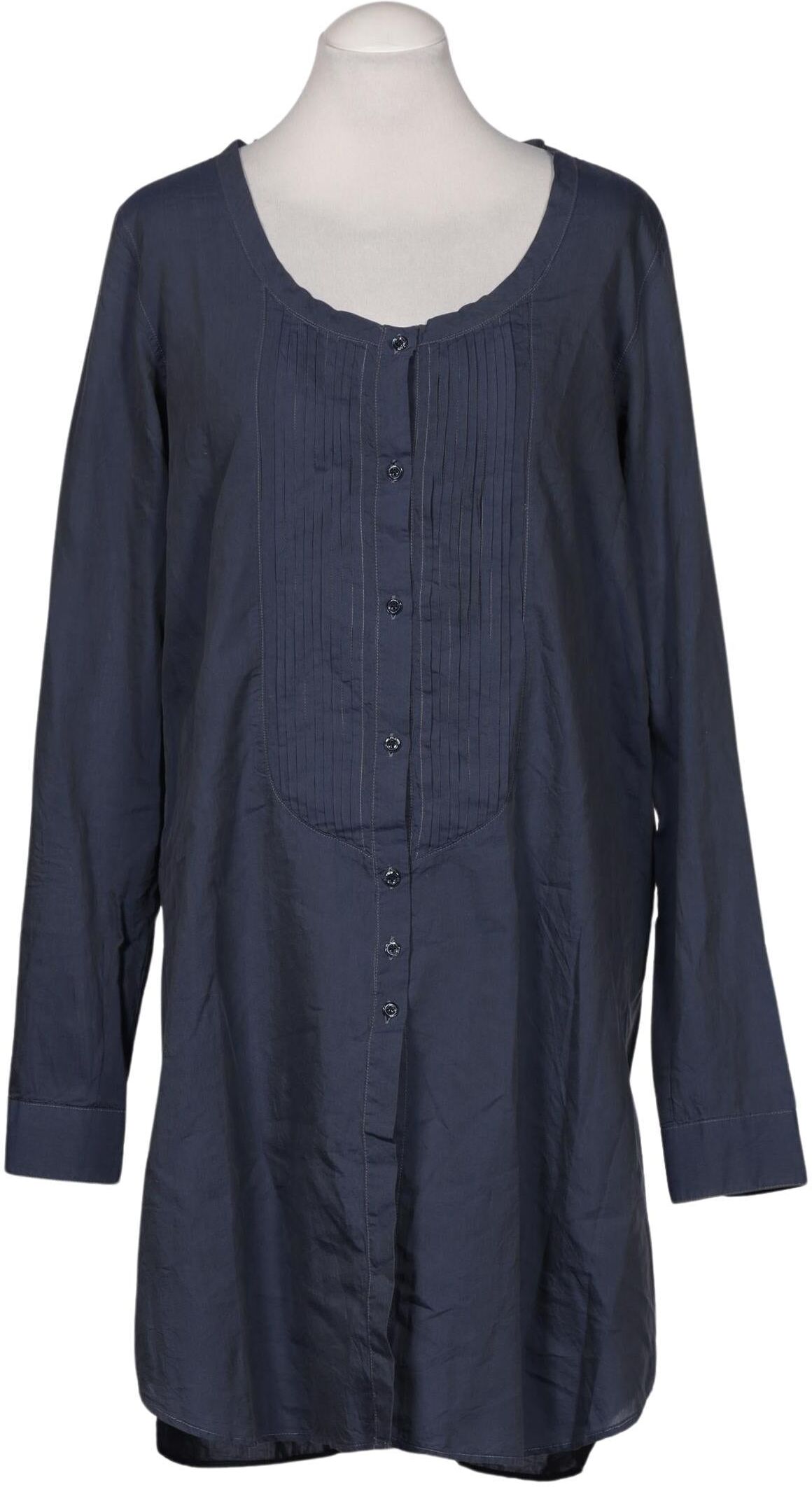 Aglini Damen Bluse, Marineblau, Gr. EU 38 (IT 44), Seide / Baumwolle - Second Hand