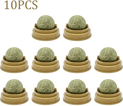 Inspire Picks Natural Catnip Ball Toys For Dental Care, Play & Digestive Support rotating Mint 10pcs