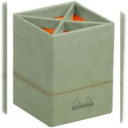 Rhodiarama Stifteköcher aus Kunstleder, 8x8x11cm - Seladon 194531C