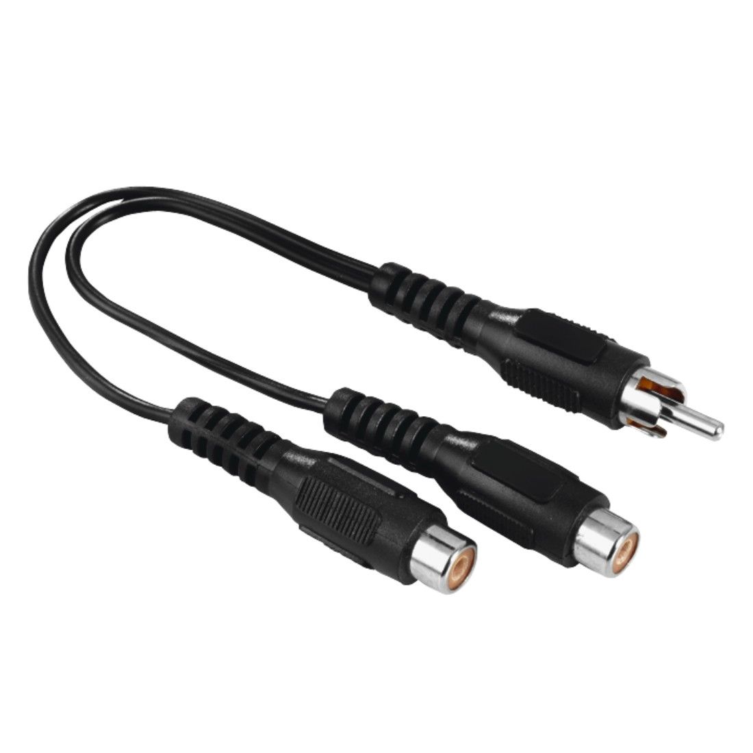 Hama 205183 Subwoofer-Adapter Stecker Cinch auf 2x Cinch Buchse (Schwarz) 00205183
