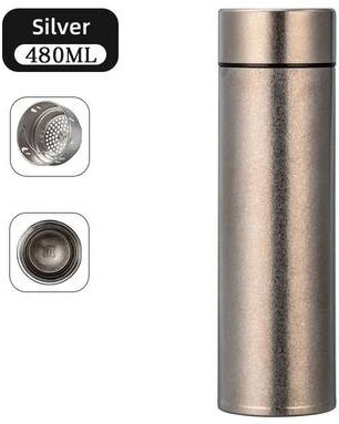 Uplifted Finds JUSTINLAU Pure Titanium Insulated Cup Lightweight Thermal Bottle For Business & Travel silver